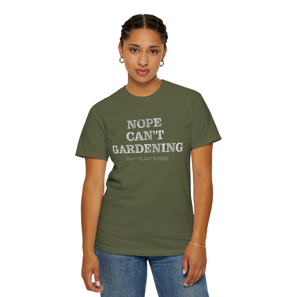 Gardening T-Shirt - "NOPE CAN'T GARDENING" - White Letters