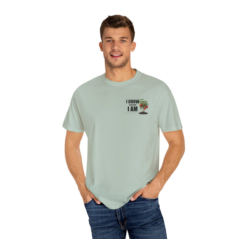 Gardening T-Shirt - "I Grow, Therefore I Am" - Tomato Design