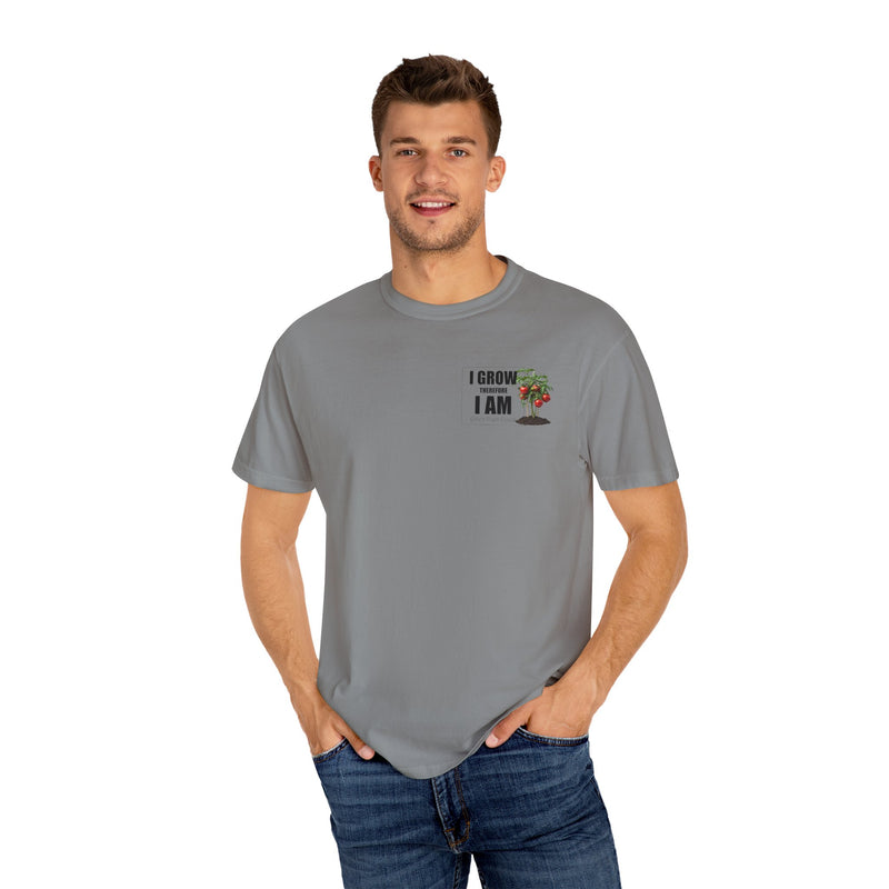 Gardening T-Shirt - "I Grow, Therefore I Am" - Tomato Design