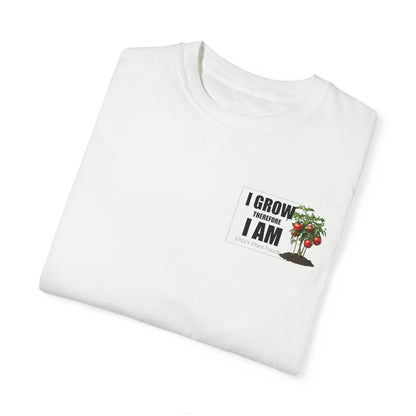 Gardening T-Shirt - "I Grow, Therefore I Am" - Tomato Design