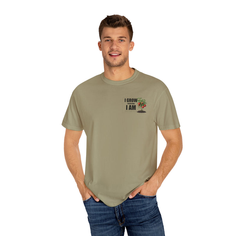 Gardening T-Shirt - "I Grow, Therefore I Am" - Tomato Design