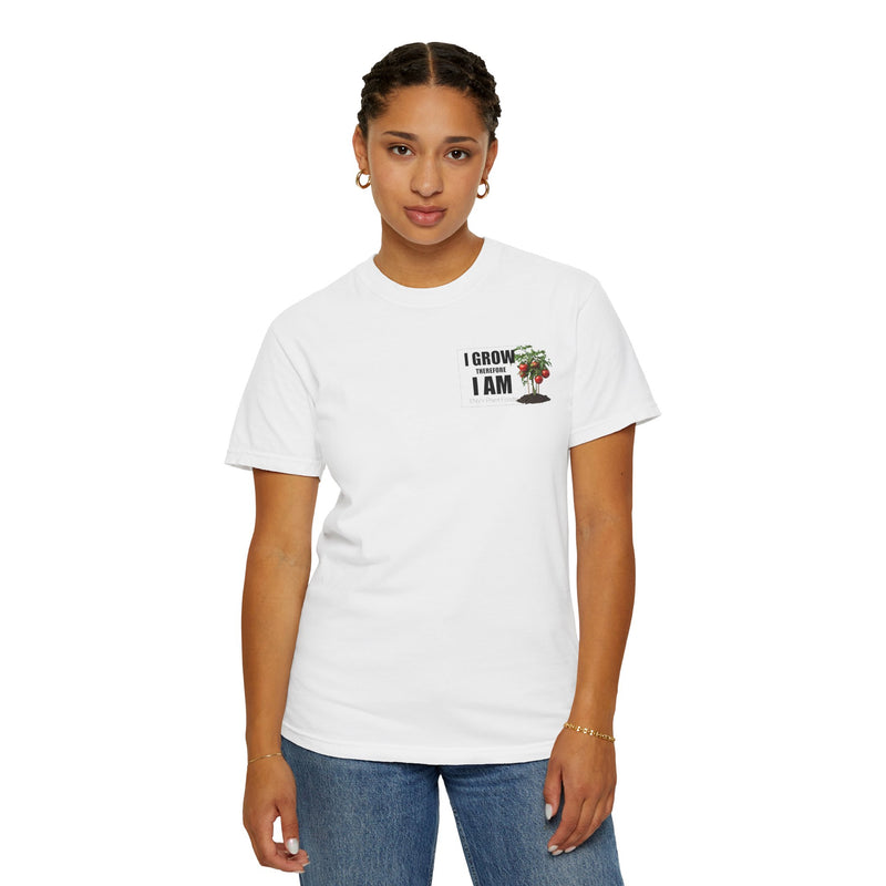 Gardening T-Shirt - "I Grow, Therefore I Am" - Tomato Design