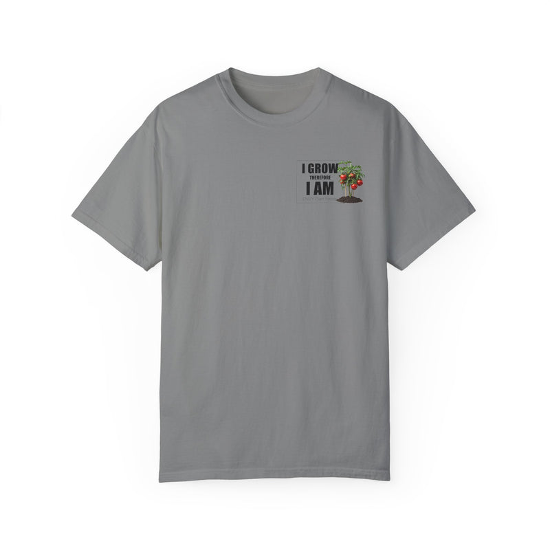 Gardening T-Shirt - "I Grow, Therefore I Am" - Tomato Design