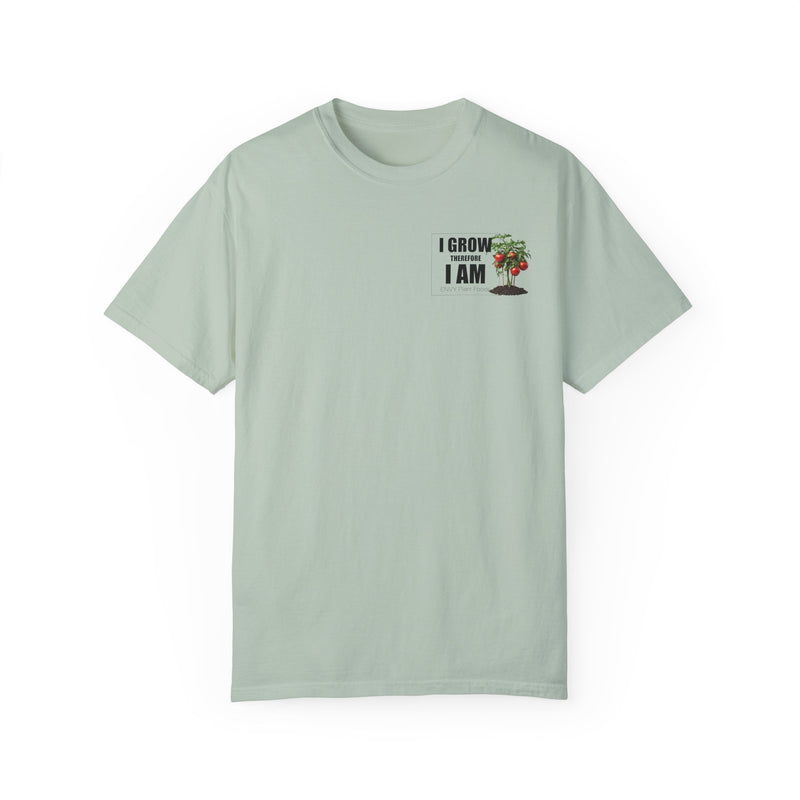 Gardening T-Shirt - "I Grow, Therefore I Am" - Tomato Design