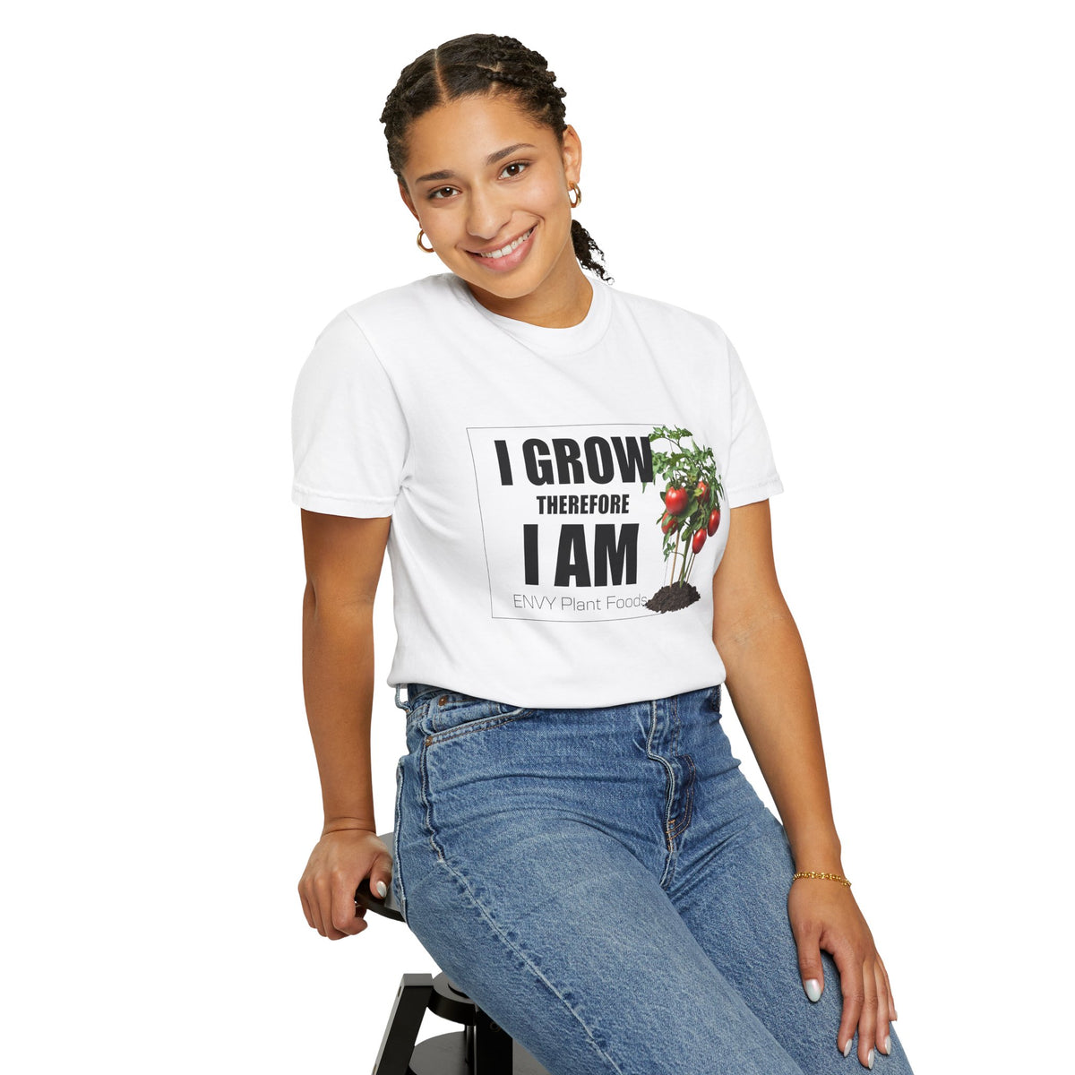 Gardening T-Shirt - "I Grow, Therefore I Am" - Tomato