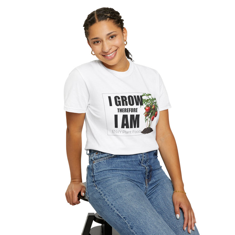 Gardening T-Shirt - "I Grow, Therefore I Am" - Tomato