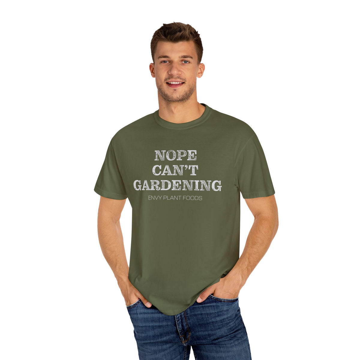 Gardening T-Shirt - "NOPE CAN'T GARDENING" - White Letters