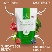 Load image into Gallery viewer, Benefits image for ENVY Plant Food All Purpose Fertilizer

