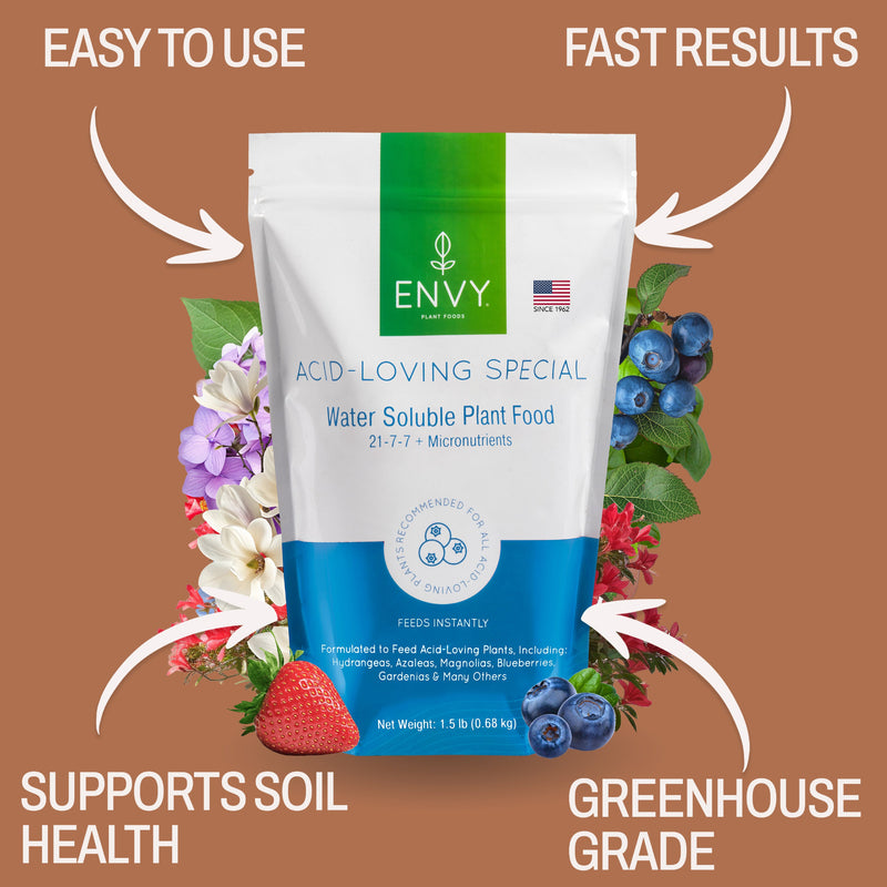 Benefits of ENVY Plant FOODS Acid Loving Fertilizer