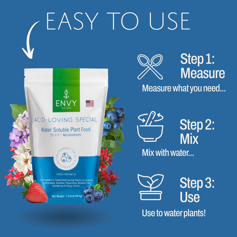 How to use ENVY Plant Foods Acid Loving Fertilzier