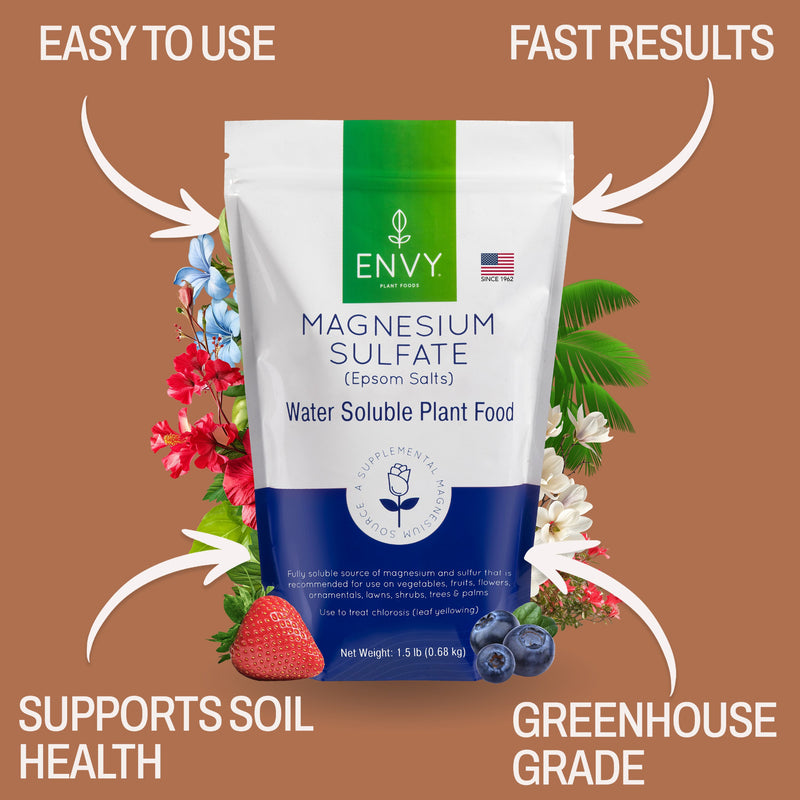 Benefits image for ENVY Plant Foods Magnesium Sulfate Fertilizer